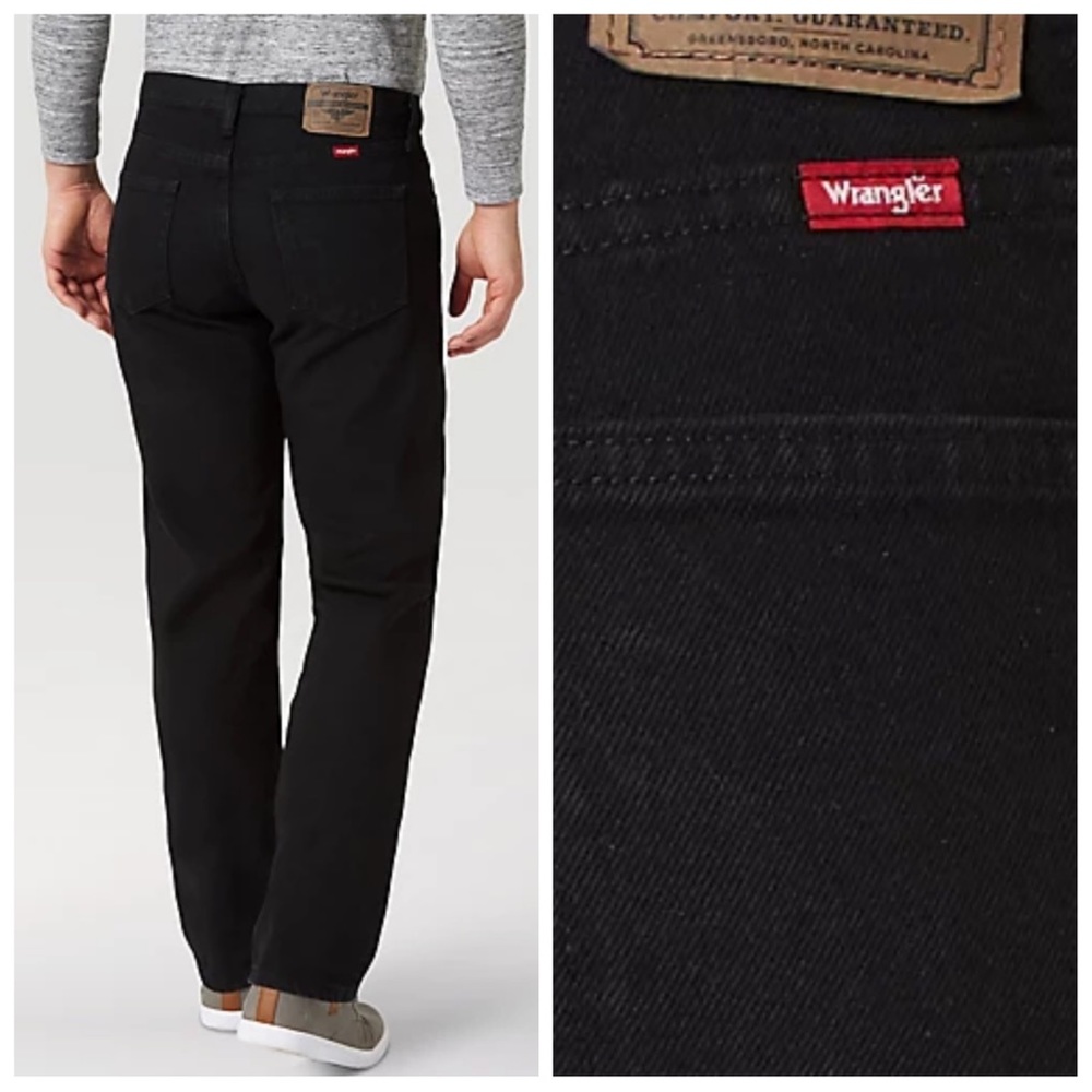 Wrangler Jeans Straight Cut Men’s 34X32 Coal Black 100% Cotton Denim NWOT